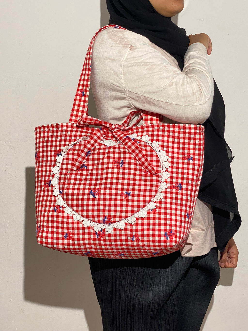 The Cherry Lace Heart Tote