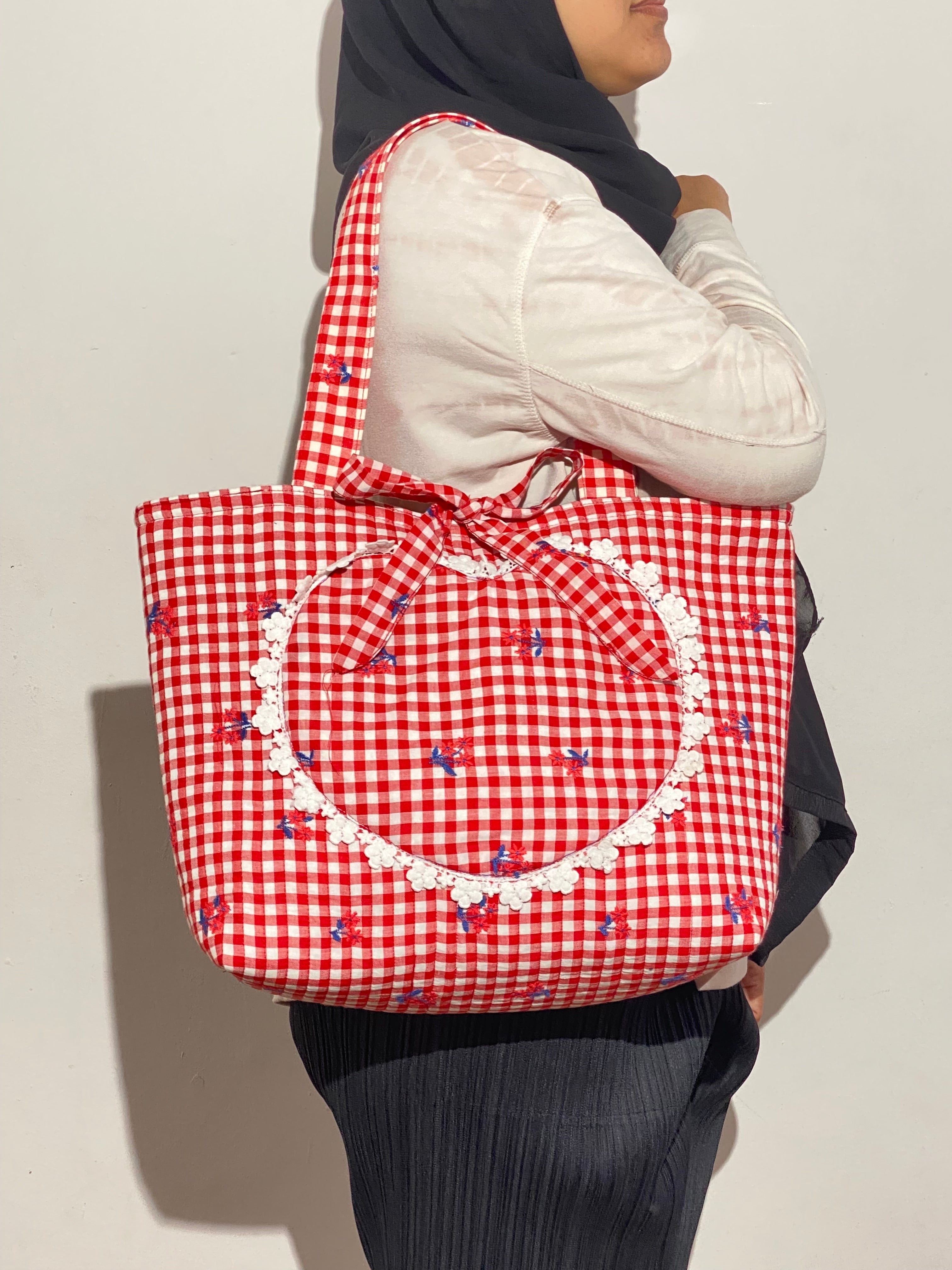 The Cherry Lace Heart Tote