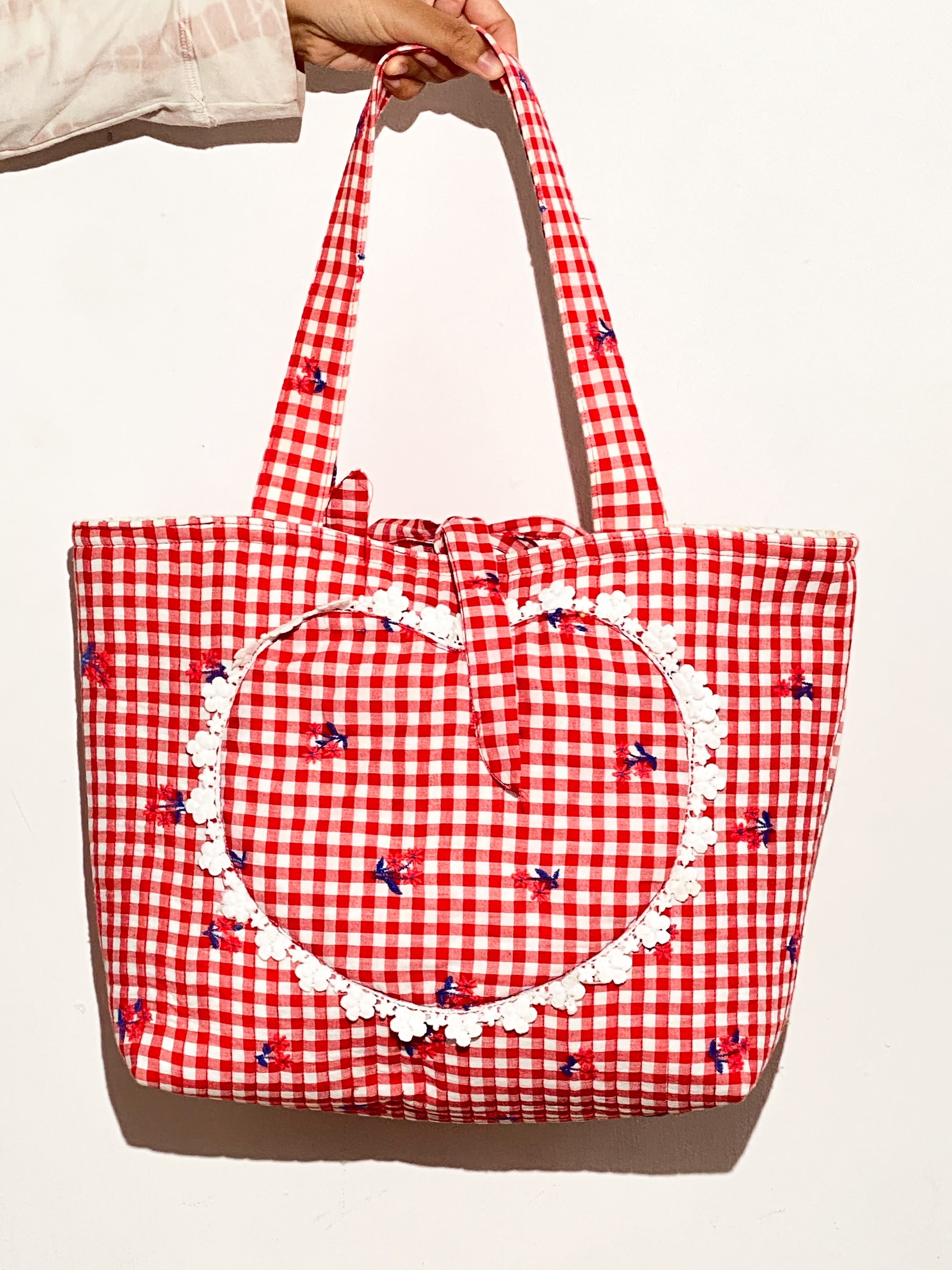 The Cherry Lace Heart Tote